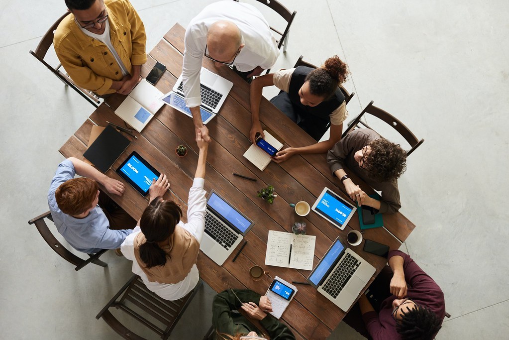 Diverse team pursuing new business